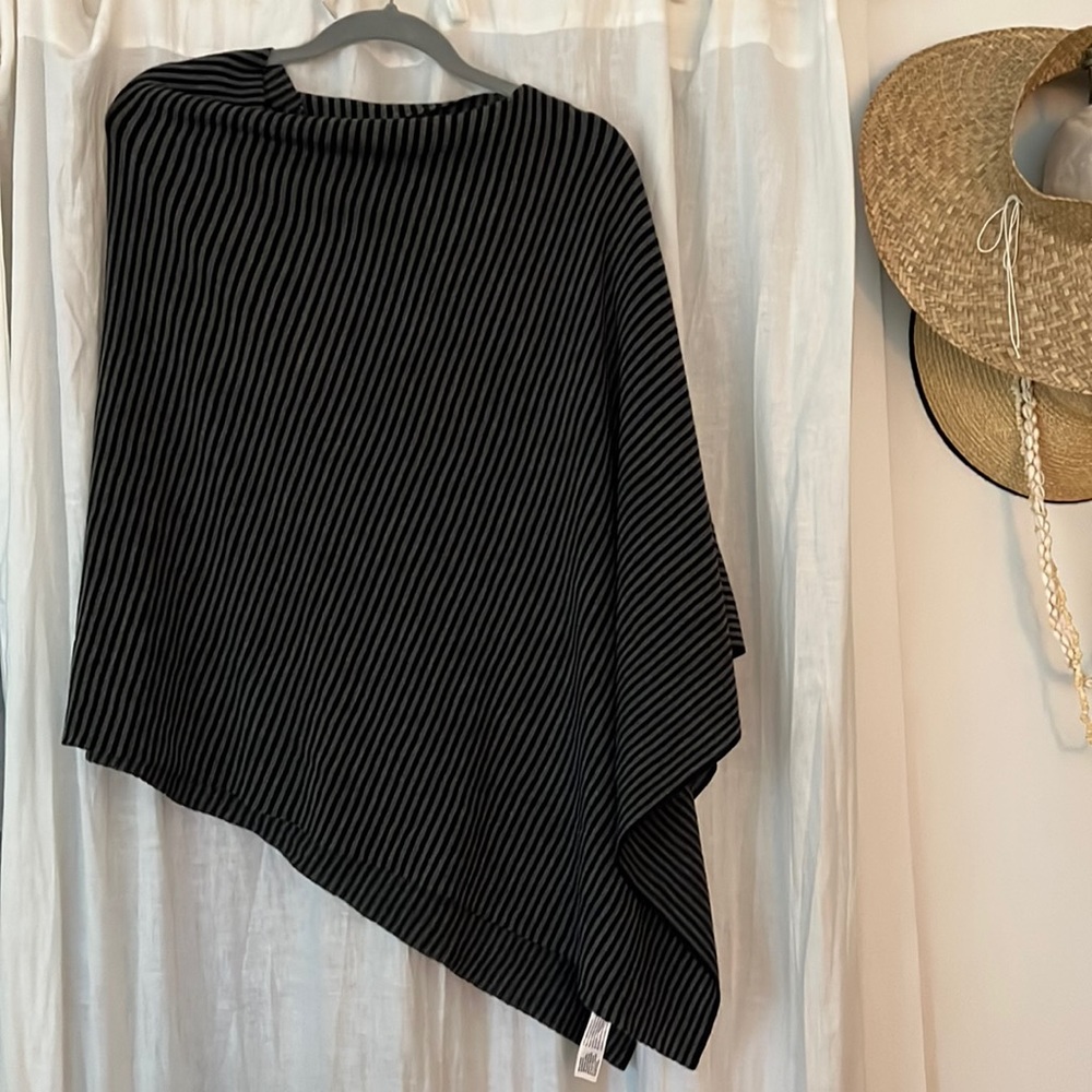 Eileen Fisher Asymmetrical Wool Poncho